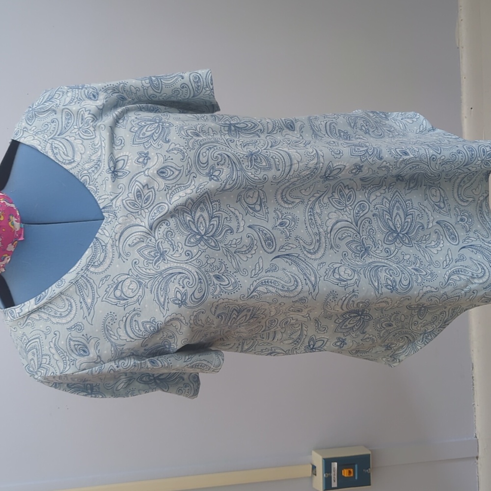 Lularoe light blue Paisley iris top